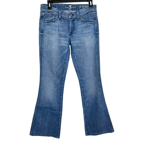 7 For All Mankind Women's A Pocket Medium Wash Flare Jeans - Picture 2 of 10